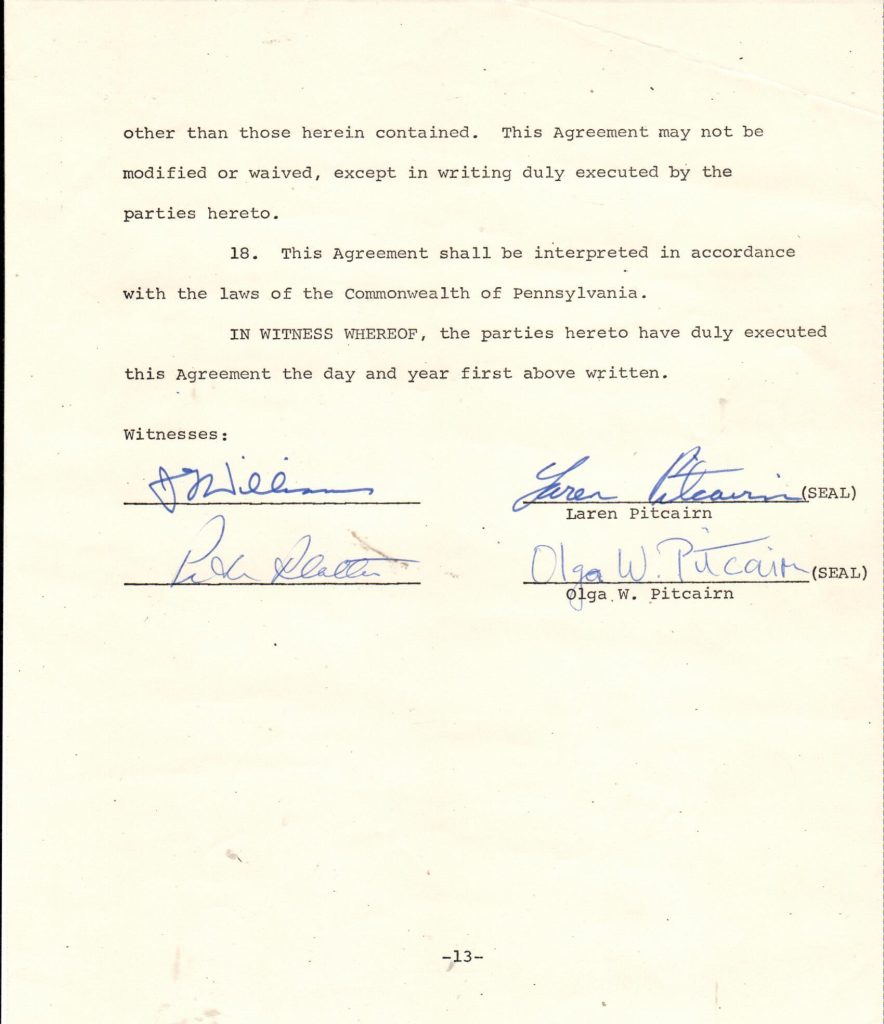 1969 AGREEMENT - thirteen